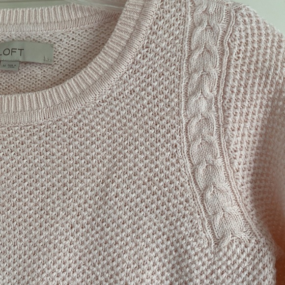 Light pink Loft sweater, gently used: size: M it runs small. - Picture 3 of 4